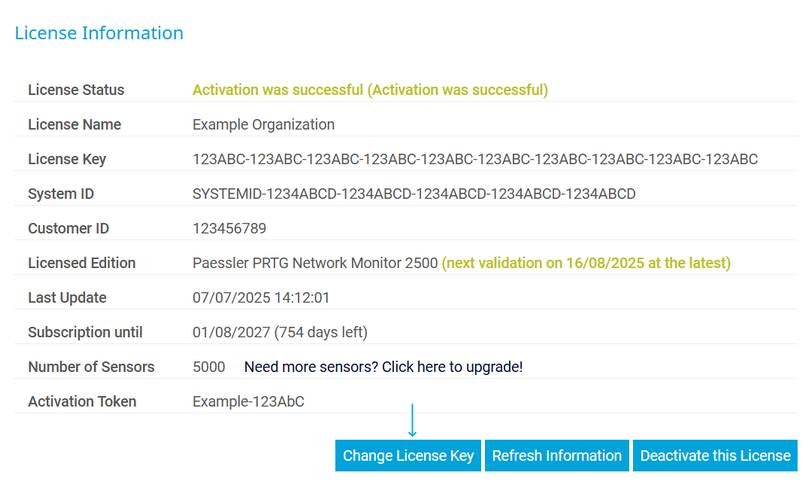 Update Your License: Click Change License Key Update Your License: Click Change License Key